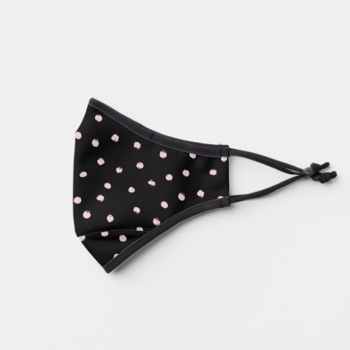 Black  Pink Circle Polka dots Pattern Face Mask