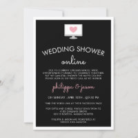Black Pink Computer Virtual Wedding Shower
