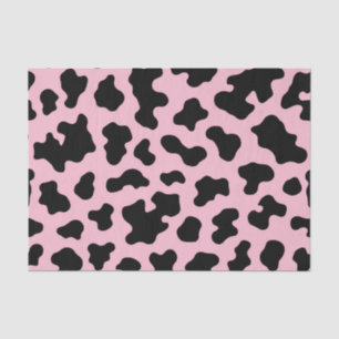 Black & Pink Cow Cowhide Print Tissue Paper