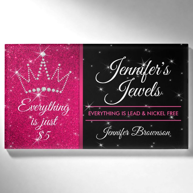 Black Pink Crown Jewelry Accessory Star Name Tag