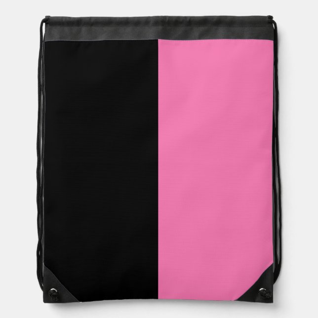 Black Pink CUSTOMIZABLE Drawstring Bag (Front)