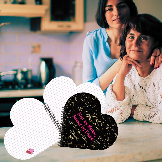 Black Pink Cute Best Mom Ever Elegant Mothers Day Notebook (Creator Uploaded)