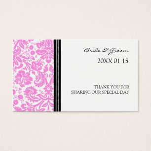Black Pink Damask Wedding Favor Tags