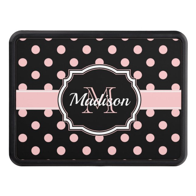 Black & Pink Dots Hitch Cover (Front)