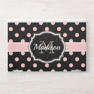 Black & Pink Dots HP Laptop Skin