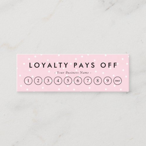 Black  Pink Dots Loyalty Punch Card