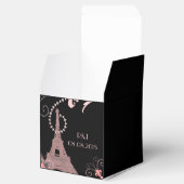 black pink eiffel tower vintage paris wedding favor boxes (Opened)