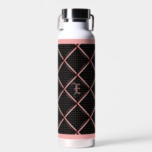 Black Pink Elegant Diamond  Water Bottle