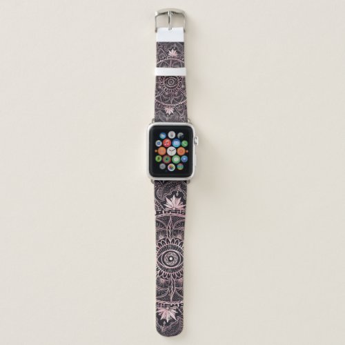 Black Pink Eye Mandala Apple Watch Band