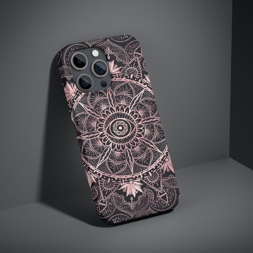 Black Pink Eye Mandala iPhone 15 Plus Case