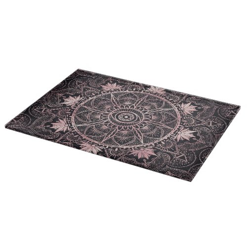 Black Pink Eye Mandala Cutting Board