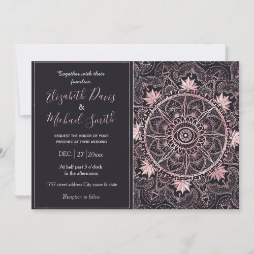 Black Pink Eye Mandala Invitation