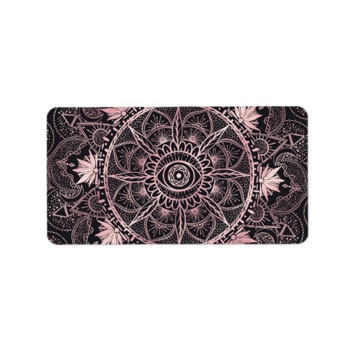 Black Pink Eye Mandala Label