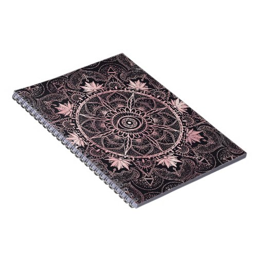 Black Pink Eye Mandala Notebook