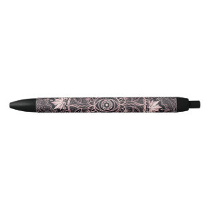 Black Pink Eye Mandala Pen