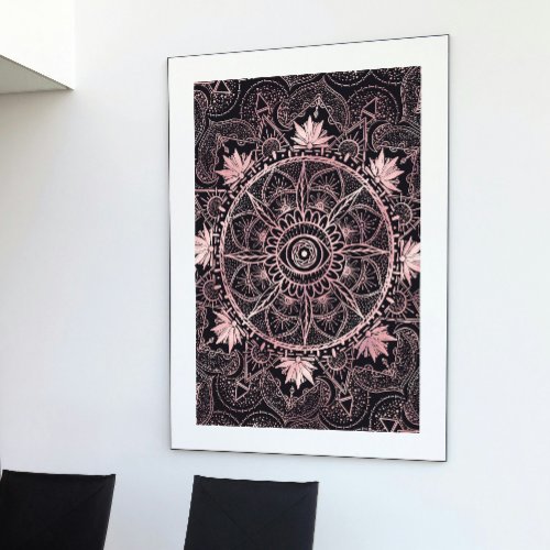 Black Pink Eye Mandala Poster