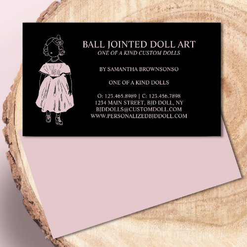 Black Pink Fahion Doll Collector Business Card