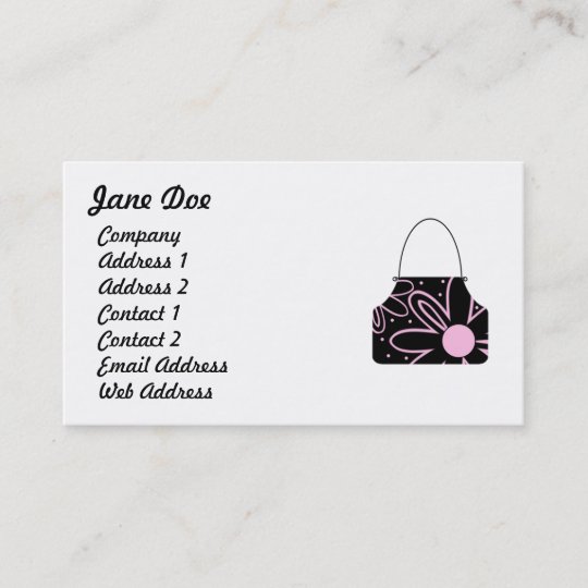 Black Pink Feminine Fl Handbag Business Card Zazzle Black Pink Feminine Fl Handbag Business Card