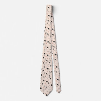 Black Pink Floral Neck Tie