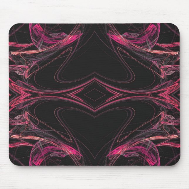Black & Pink Fractal Mousepad (Front)