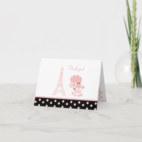 BlackPink French Poodle Note Cards Thank you