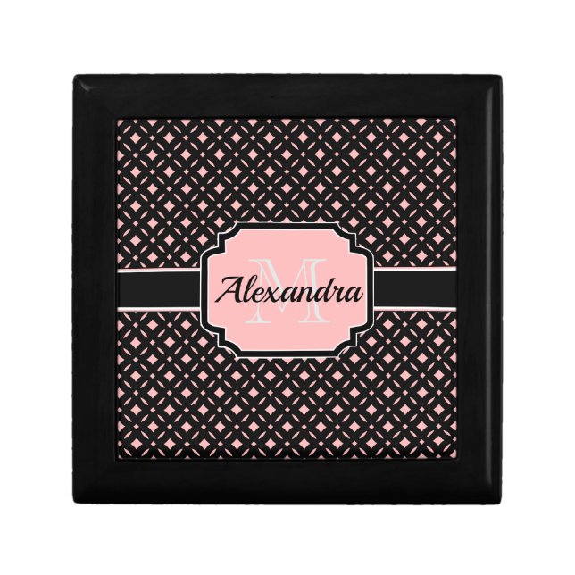 Black & Pink Geometric pattern Gift Box (Front)