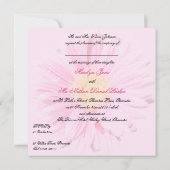 Black, Pink Gerbera Wedding Invitation (U.K.) (Back)