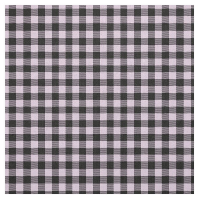 Black Pink Gingham Checks Tartan Squares Pattern Fabric (Swatch)