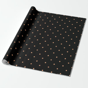 Black & Pink Glitter Polka Dots Wrapping Paper