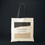 Black pink gold glitter elegant modern branding tote bag<br><div class="desc">Black,  pink,  natural gold glitter elegant modern branding unique business design.</div>