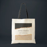 Black pink gold glitter elegant modern branding tote bag<br><div class="desc">Black,  pink,  natural gold glitter elegant modern branding unique business design.</div>