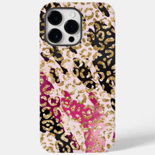 Black Pink Gold Leopard Case-Mate iPhone 14 Pro Max Case
