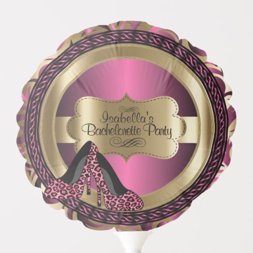 Black Pink  Gold Metallic _ Bachelorette Party Balloon