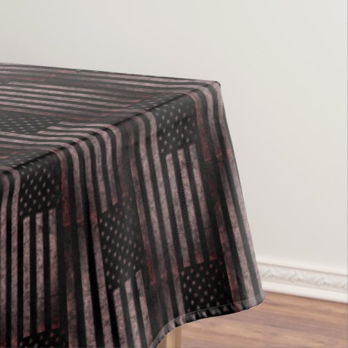 Black Pink Grunge Vintage American Flag Pattern Tablecloth