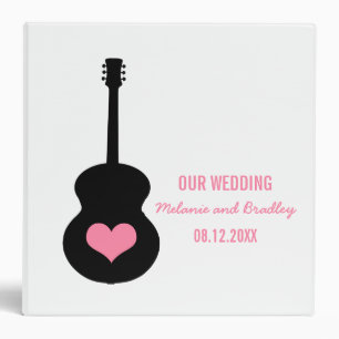 Black/Pink Guitar Heart Wedding Binder