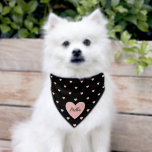 Black Pink Hearts Pattern Pet Bandana Collar<br><div class="desc">Give your furry friend a touch of style with this adorable custom pet bandana! Featuring a chic black background with delicate pink hearts, this bandana is both fashionable and charming. Personalize it with your pet’s name inside a cute heart for a unique and special touch. Perfect for everyday wear, special...</div>