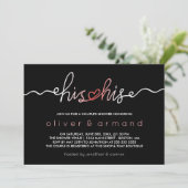 Black & Pink | His & His Couple's Shower Invitation (Standing Front)