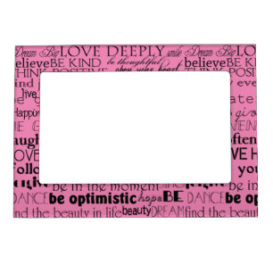 Black Pink Inspirational Words Magnetic Frame