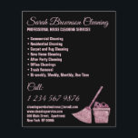 Black Pink Janitorial Maid House Cleaning Flyer<br><div class="desc">Black Pink Janitorial Maid House Cleaning</div>