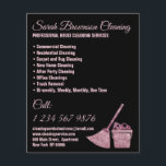 Black Pink Janitorial Maid House Cleaning Flyer<br><div class="desc">Black Pink Janitorial Maid House Cleaning</div>
