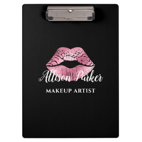 Black Pink Kiss Lips Makeup Artist  Clipboard
