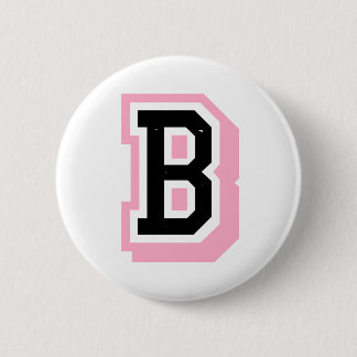 black pink Letter B Pinback Button