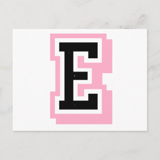 black pink letter E Postcard