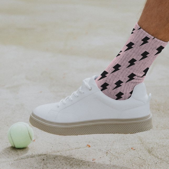 Black Pink Lightning Y2K Indie Socks Bold Comfort (Creator Uploaded)