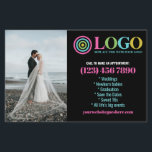 Black Pink Logo Photos Promo Small Business Flyer<br><div class="desc">Black, yellow, and hot pink marketing flyers for your small business personalized with your logo, photos, QR code, and custom text. Personalized promo flyers for your small business, perhaps photography, landscaping, beauty, wellness, and more. Add photos, address, social media, phone number and any information your future clients and customers might...</div>