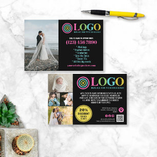 Black Pink Logo Photos Promo Small Business Flyer