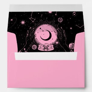 Black pink magic moon crystal ball Envelope