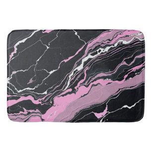 Black & Pink Marble Bath Mat