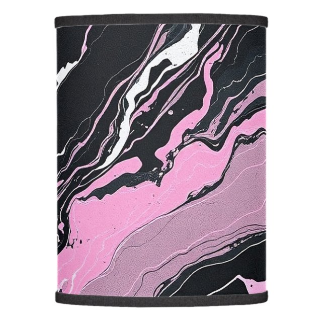Black & Pink Marble Lamp Shade (Front)