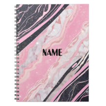 Black & Pink Marble Notebook